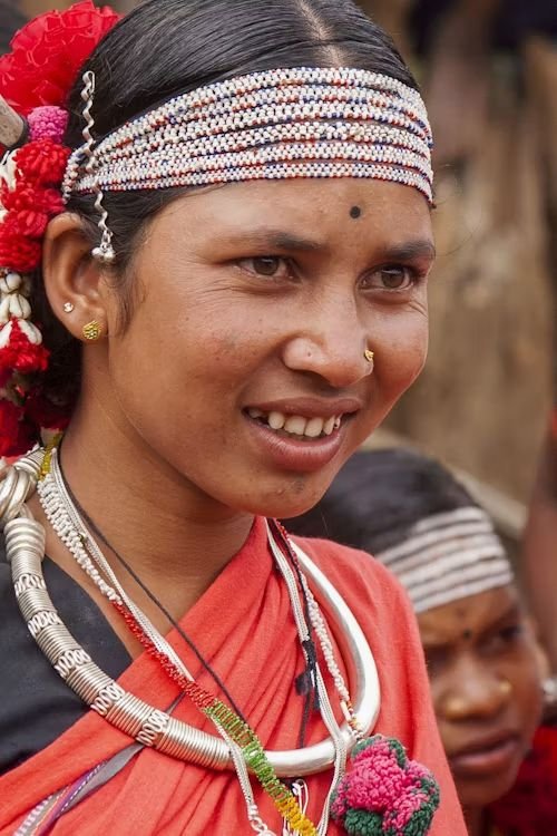 Tribal woman artisan in traditional attire at the Aadhi Shakthi exhibition, Coimbatore